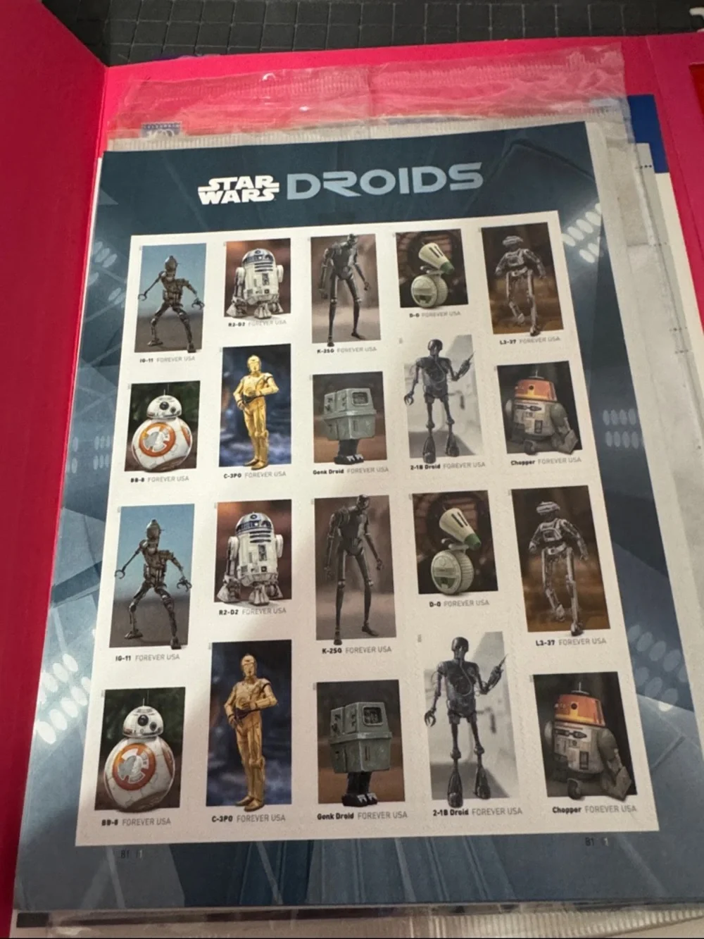 20 Star Wars Collectible Droids Forever Postage Stamps